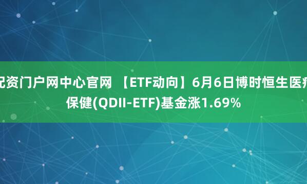 配资门户网中心官网 【ETF动向】6月6日博时恒生医疗保健(QDII-ETF)基金涨1.69%