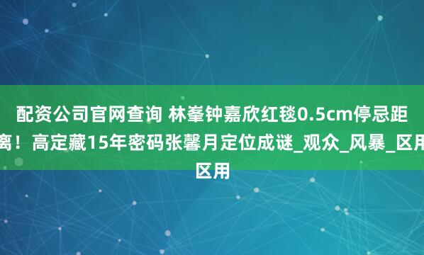 配资公司官网查询 林峯钟嘉欣红毯0.5cm停忌距离！高定藏15年密码张馨月定位成谜_观众_风暴_区用