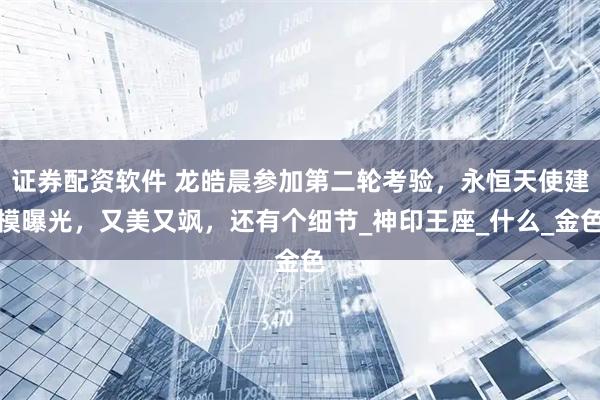 证券配资软件 龙皓晨参加第二轮考验，永恒天使建模曝光，又美又飒，还有个细节_神印王座_什么_金色