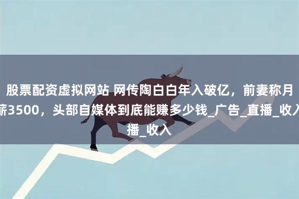 股票配资虚拟网站 网传陶白白年入破亿，前妻称月薪3500，头部自媒体到底能赚多少钱_广告_直播_收入